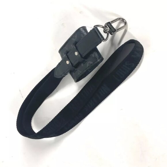 LOUIS VUITTON M80220 MonogramEclipse Lanyard Airpods Earphone case with strap - Picture 10 of 11